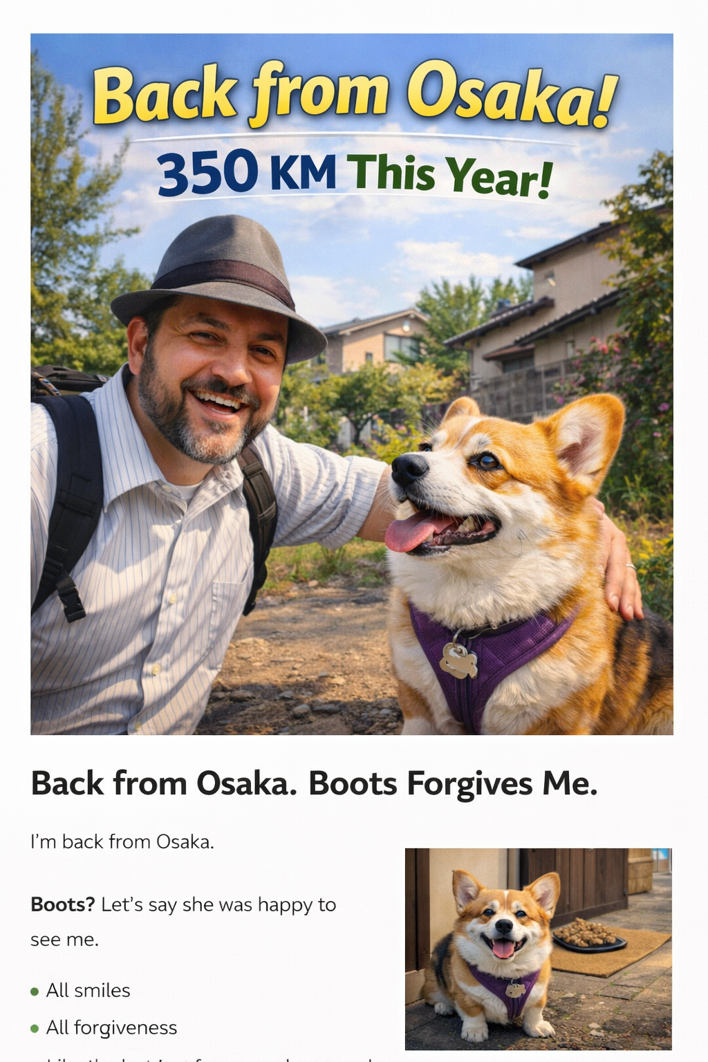 Back from Osaka… and Immediately Back on Duty