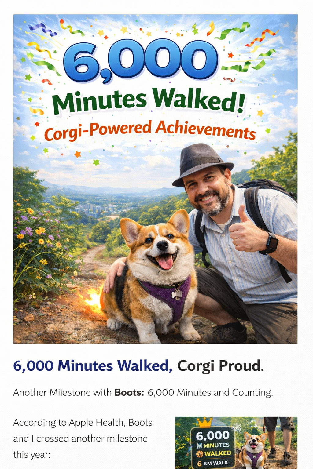 6,000 Minutes Walked… and Still Not Slowing Down